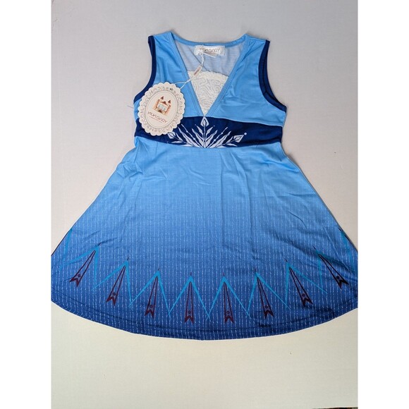 Princess Elsa Inspired Girl's Casual Dress Size 3T Blue Daily Disney Park Wear - Picture 1 of 9